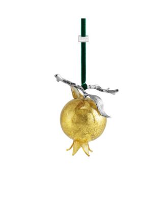 Pomegranate Gold-Tone Glass Ornament