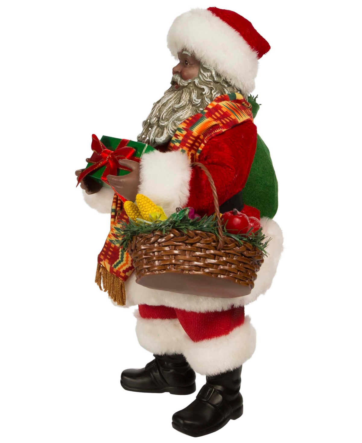 Kurt Adler 12" Fabriche Kwanzaa Santa In Multicolored
