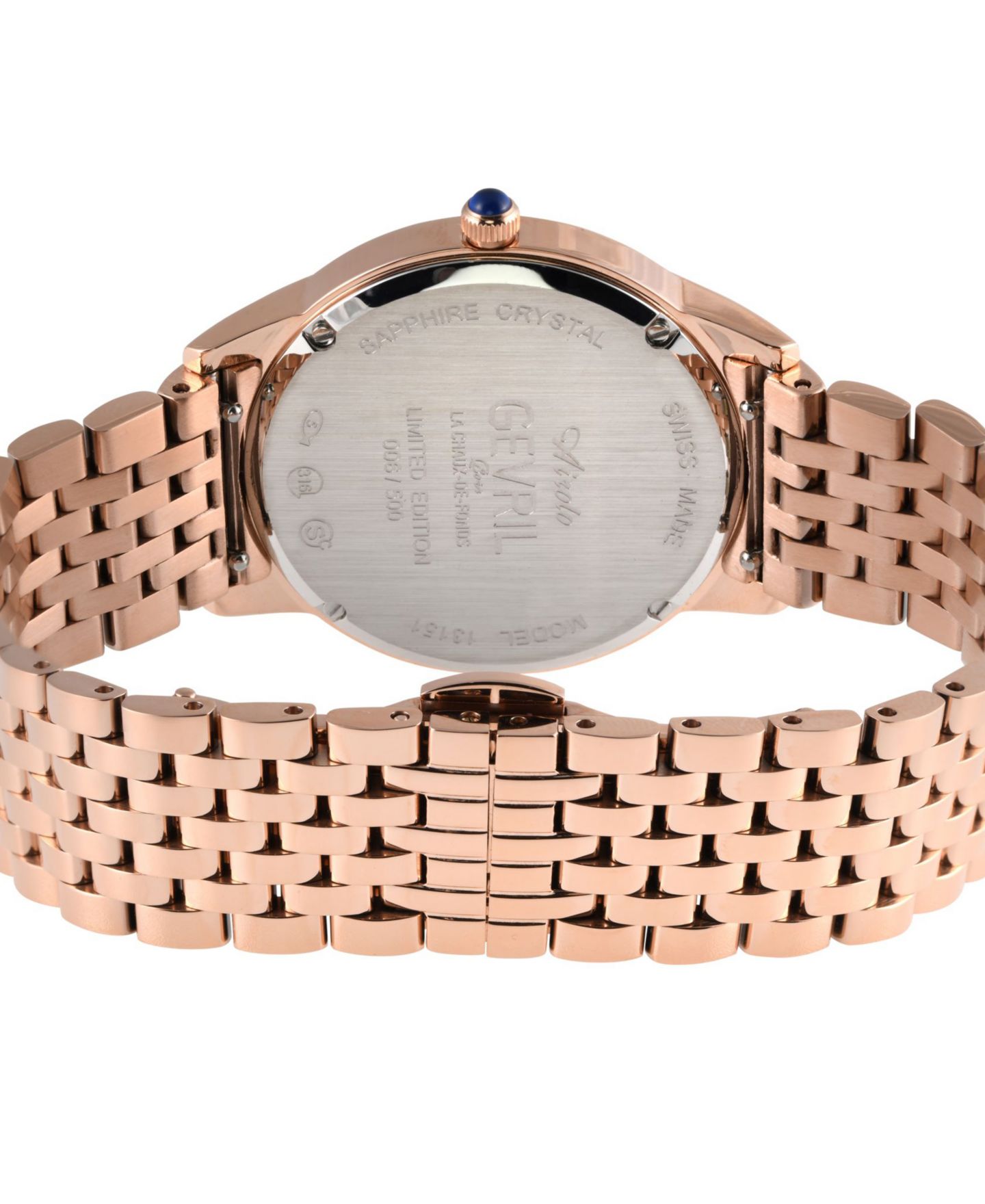 Женские часы Gevril Airolo Swiss Quartz Diamond IP Rose Stainless Steel Bracelet Watch, цвет: Розовый — фото 3