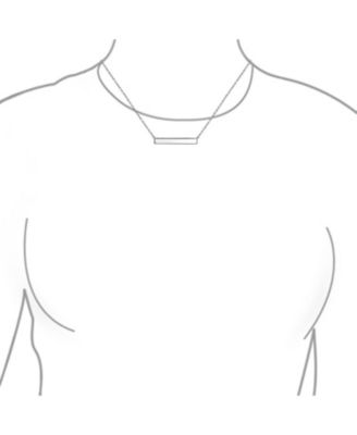 Thin Name Plated Sideways Horizontal Flat Bar Pendant Necklace Rose Gold Plated Sterling Silver