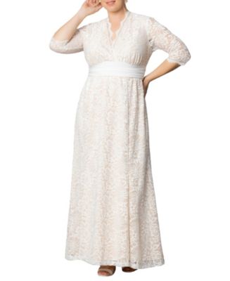 chinese dress ladies A-line Plus Size Lace Satin 3/4 Sleeve Hi Low Mother of Bride Dress, S main image 1