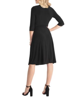 Women's Essential Wrap Dress with 3/4 Sleeves