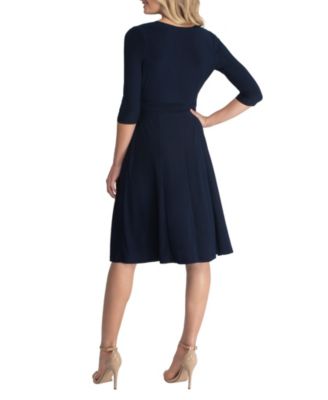 Women's Essential Wrap Dress with 3/4 Sleeves