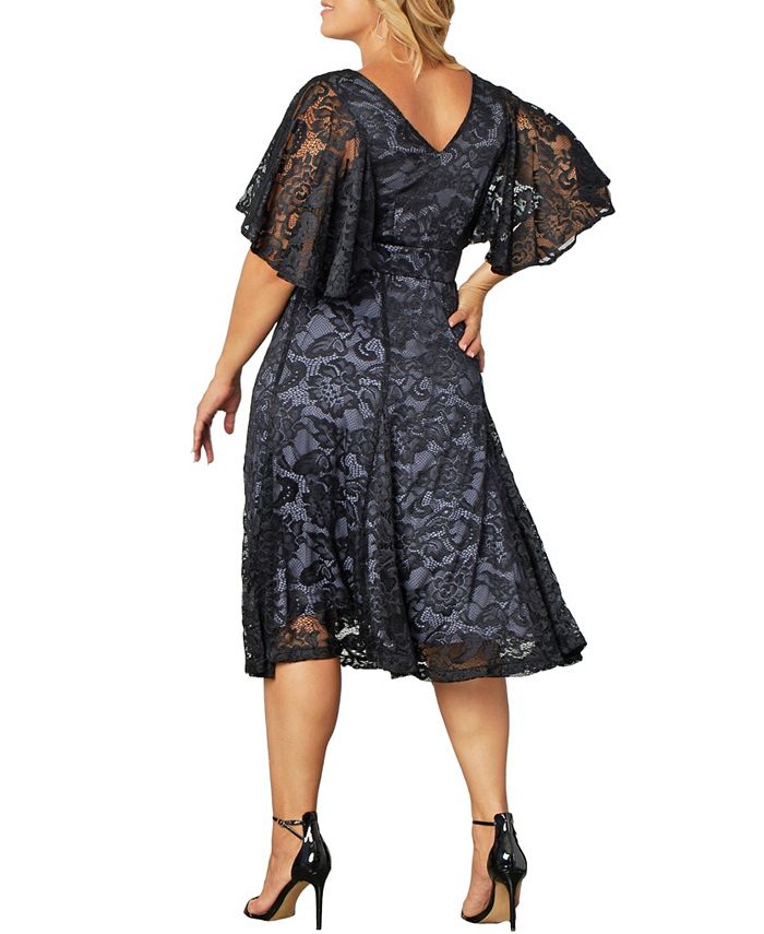 Kiyonna Women's Plus Size Camille Lace Cocktail Dress - Macy's