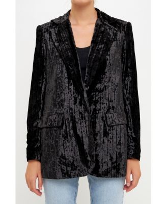 Women's Oversized Velvet Blazer