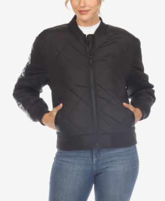 Women's Lightweight Diamond Quilted Puffer Bomber Jacket