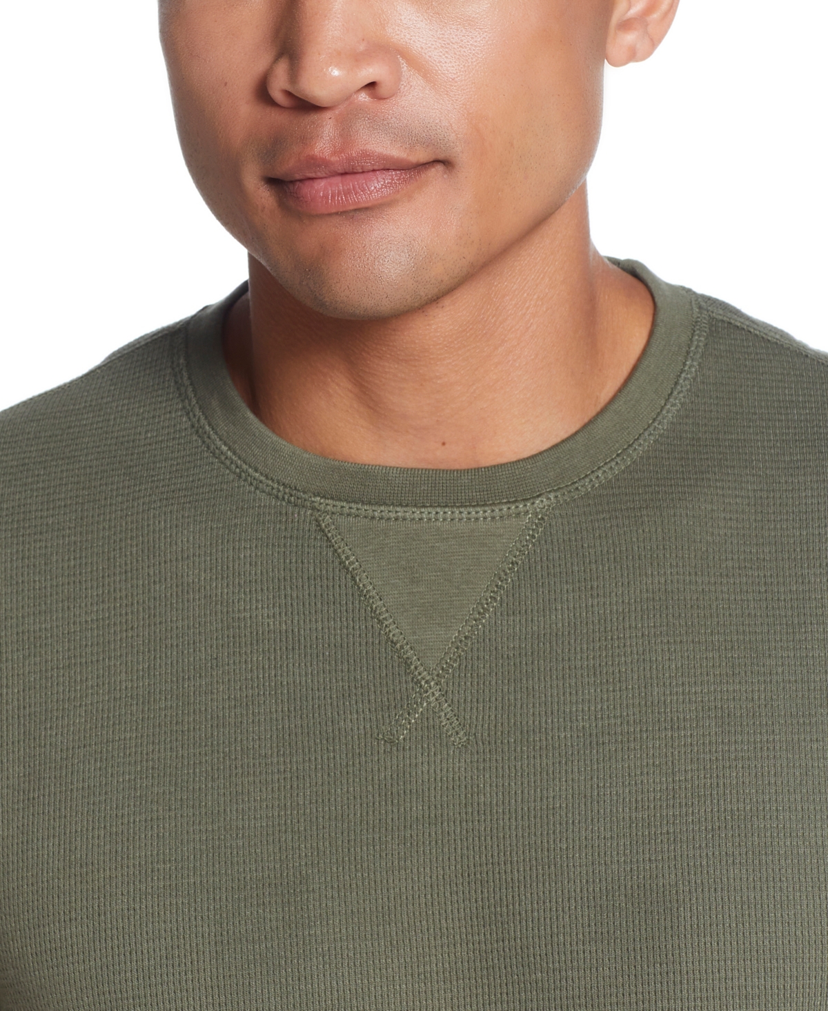 Weatherproof Vintage Men's Long Sleeved Waffle Crew Neck Shirt