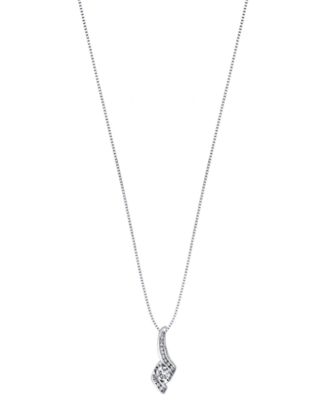 Diamond Pendant Necklace (3/8 ct. t.w.) in 14k White Gold