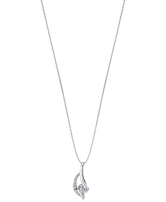 Sirena Diamond Twist Pendant Necklace (3/8 ct. t.w.) in 14k White Gold