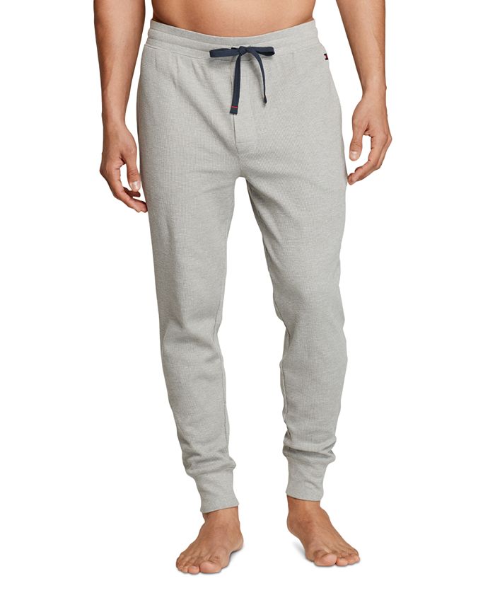 Tommy Hilfiger Mens Waffle Knit Thermal Pajama Jogger Pants Gray
