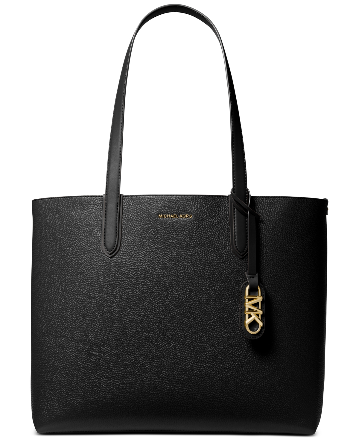 Shop Michael Kors Michael  Eliza Extra Large East West Reversible Leather Tote In Black,camel