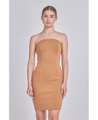 Women's Scuba Strapless Mini Dress