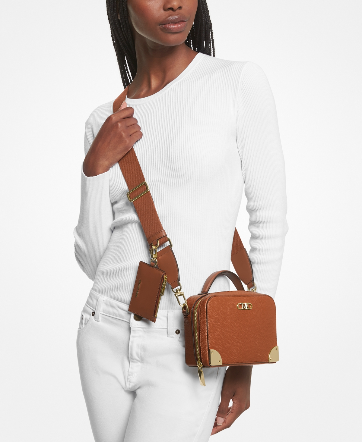 Michael Kors Estelle Light Brown Crossbody Bag - Ferraris Boutique