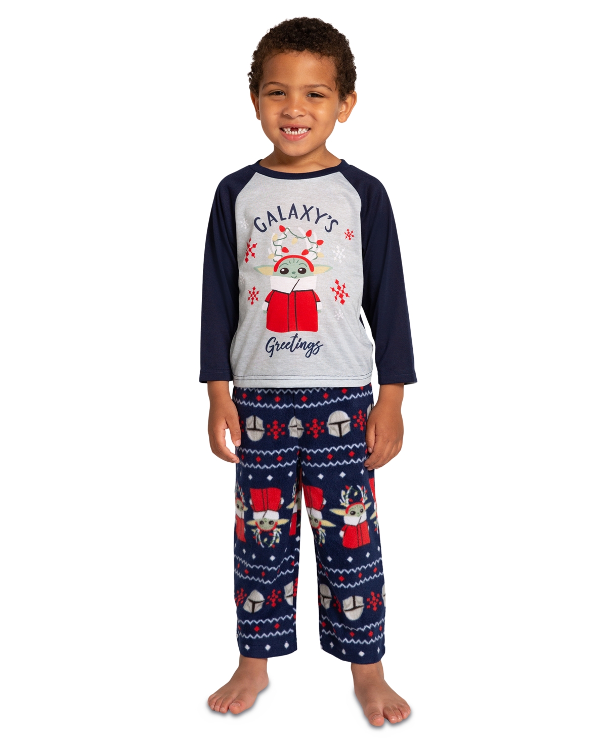 Briefly Stated Kids' Little Boys And Girls 2-piece Mandalorian Long-sleeve Pajama Set In Blue