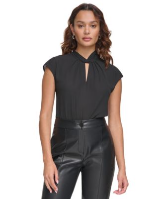 Calvin Klein - Women's Twisted-Neck Keyhole-Detail Top