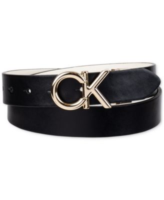 Women's Reversible Puffed CK Monogram Buckle Belt