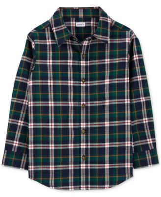 Carter's - Big Boys Plaid Twill Button-Front Cotton Shirt