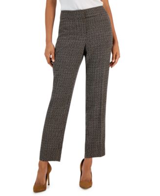 Kasper - Women's Mid-Rise Straight-Leg Tweed Pants