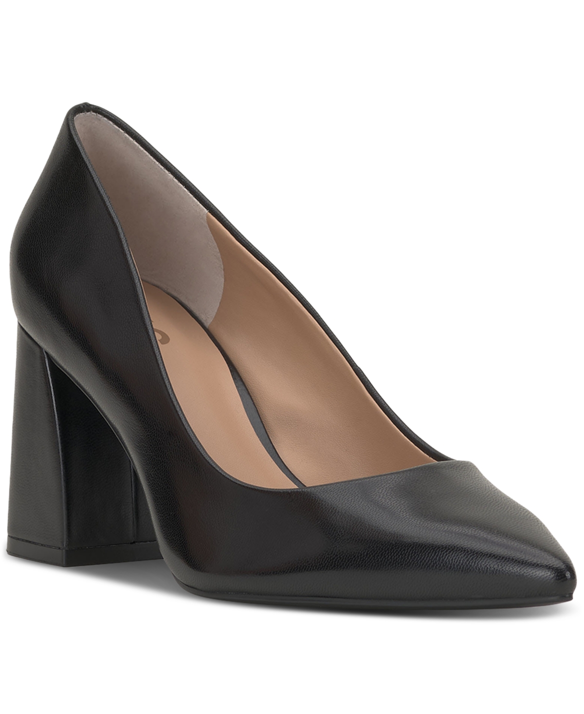 Inc International Concepts Women's Ubika Pointed-toe Slip-on Block-heel Pumps, Created For Macy's In Black Leather
