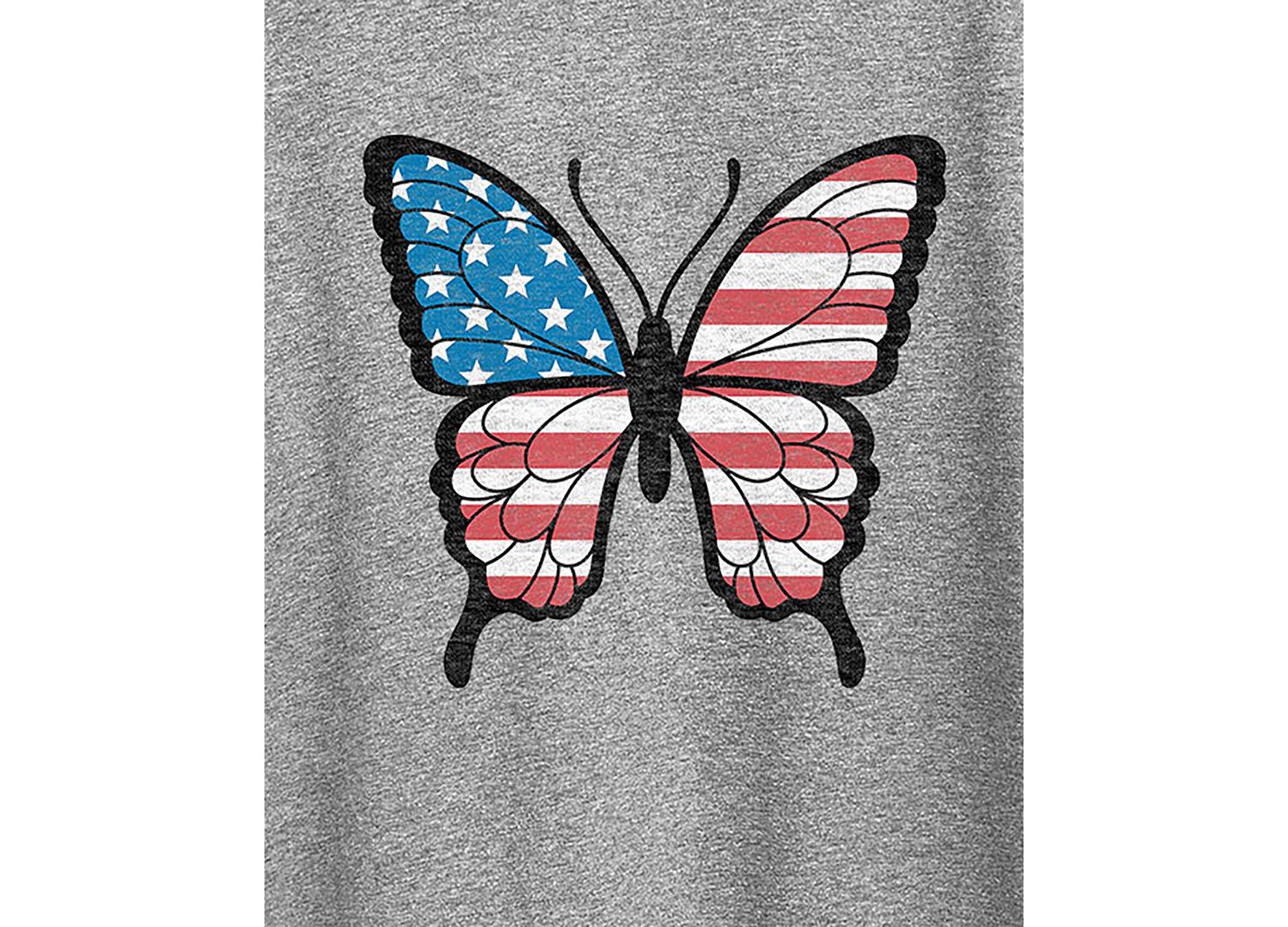 Trendy Plus Size Americana Butterfly Graphic T-shirt