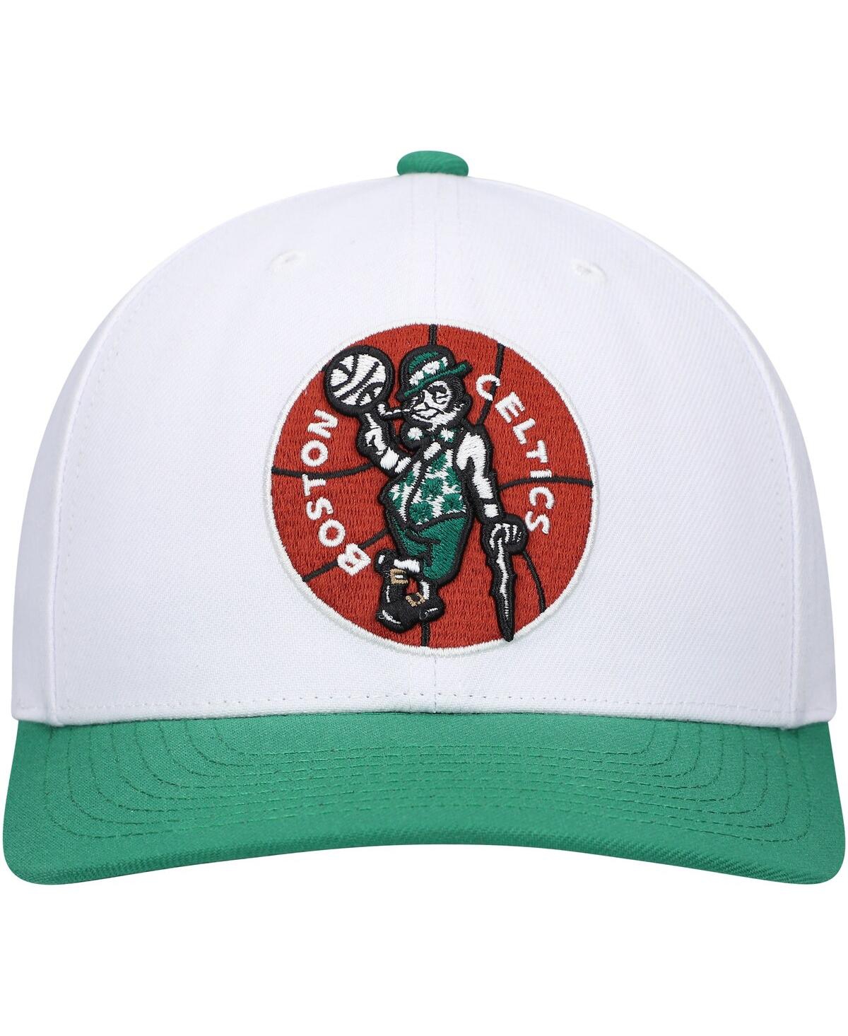 Mitchell & Ness Men's  White, Green Boston Celtics Hardwood Classics Core 2-tone 2.0 Pro Snapback Hat In White,green