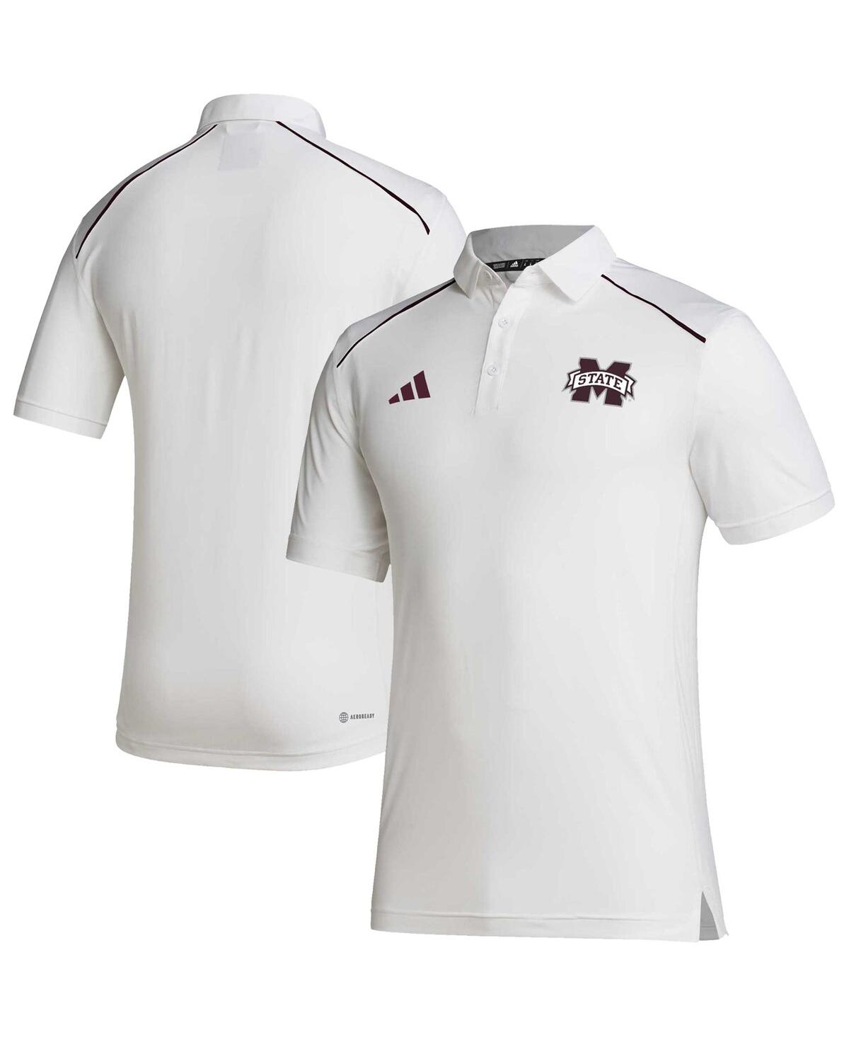 Men's adidas White Mississippi State Bulldogs Coaches Aeroready Polo Shirt - White