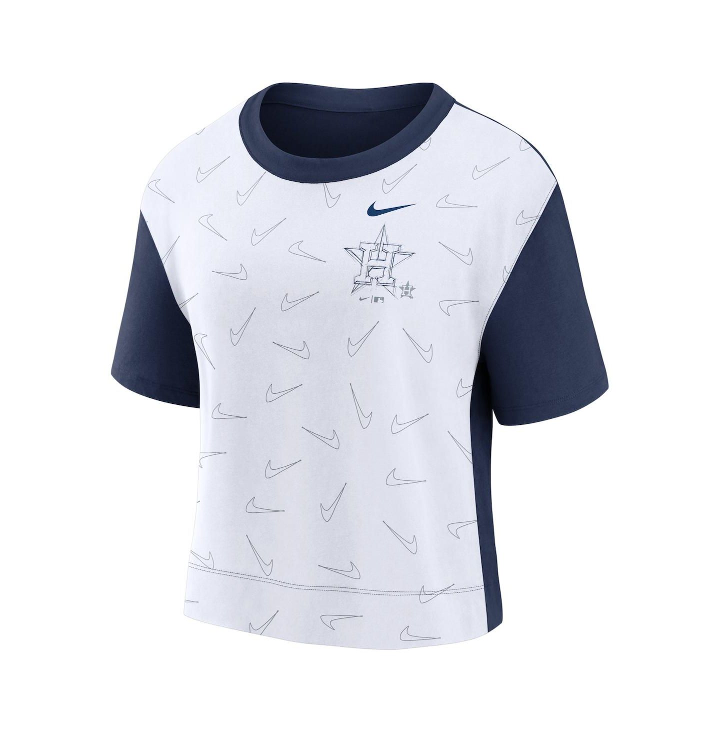 Женская футболка Nike Navy, White Houston Astros Line Up High Hip Fashion — фото 3