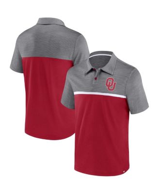 Men's Crimson, Gray Oklahoma Sooners Polo Shirt