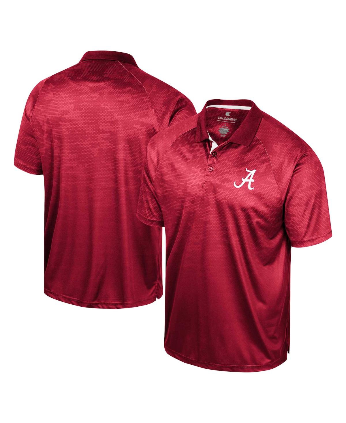 Colosseum Men's  Crimson Alabama Crimson Tide Honeycomb Raglan Polo Shirt