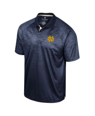 Men's Navy Notre Dame Fighting Irish Honeycomb Raglan Polo Shirt