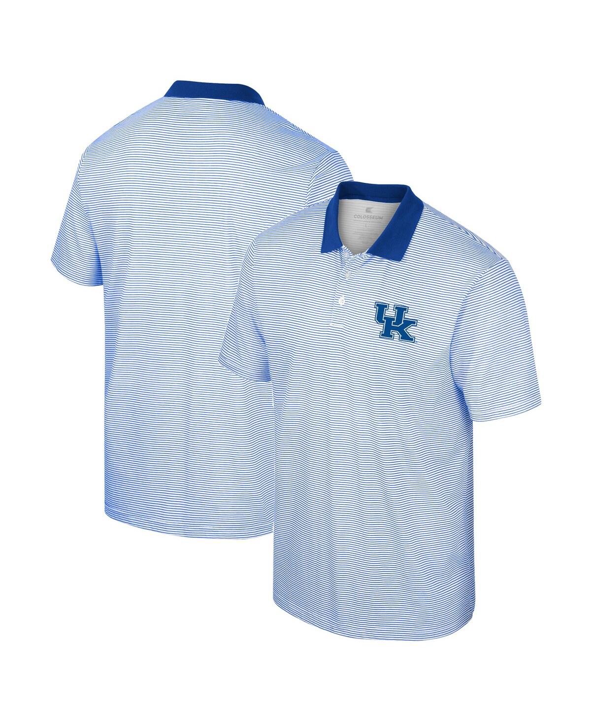 Colosseum Men's  White Kentucky Wildcats Print Stripe Polo Shirt