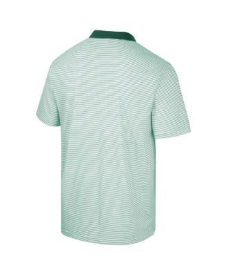 Men's White Michigan State Spartans Print Stripe Polo Shirt
