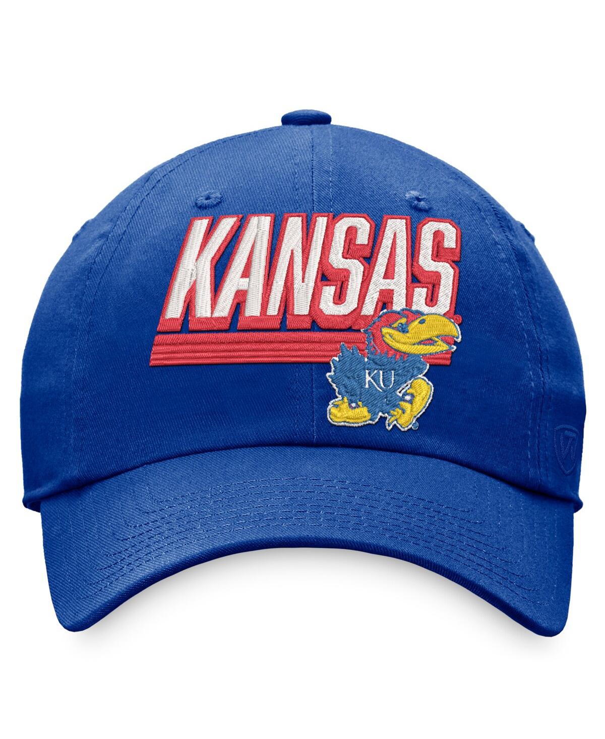 Shop Top Of The World Men's  Royal Kansas Jayhawks Slice Adjustable Hat