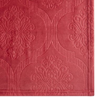 Ultra Soft Plush Ogee Damask Embossed Fleece Throw Blanket, 50" Wx 60" L