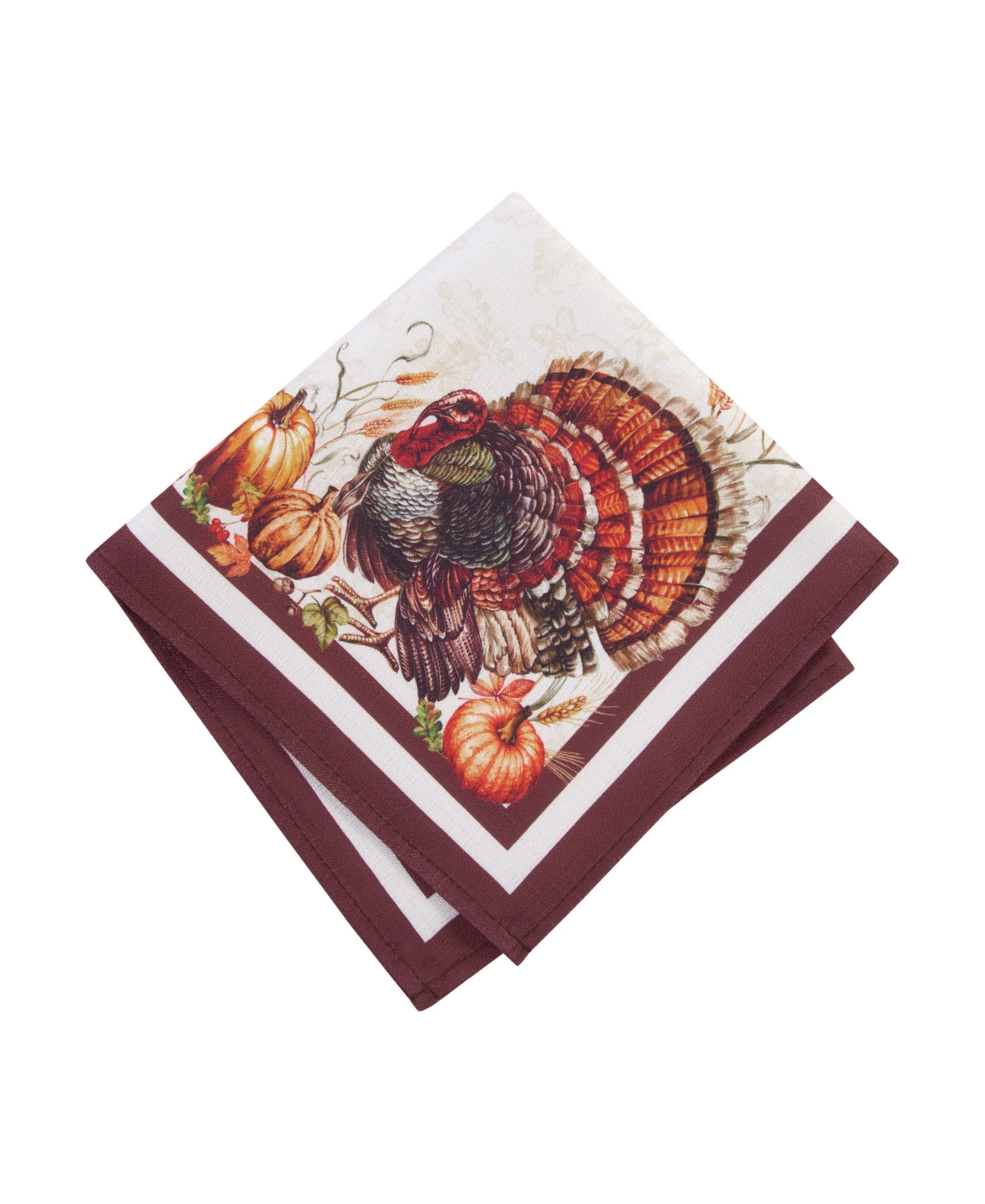 Elrene Autumn Heritage Turkey Engineered Napkins, Set of 4,