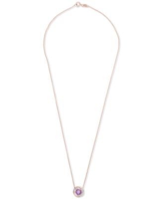 2-Pc. Set Pink Amethyst (1-1/2 ct. t.w.) & Diamond Accent Spiral Pendant Necklace & Matching Ring in 14k Rose Gold-Plated Sterling Silver (Also in Blue Topaz & Citrine)