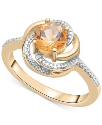 2-Pc. Set Pink Amethyst (1-1/2 ct. t.w.) & Diamond Accent Spiral Pendant Necklace & Matching Ring in 14k Rose Gold-Plated Sterling Silver (Also in Blue Topaz & Citrine)