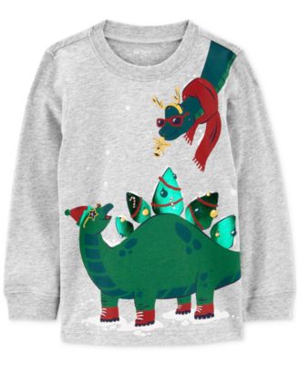 Carter's - Toddler Boys Christmas Dinosaur Graphic Cotton Jersey T-shirt
