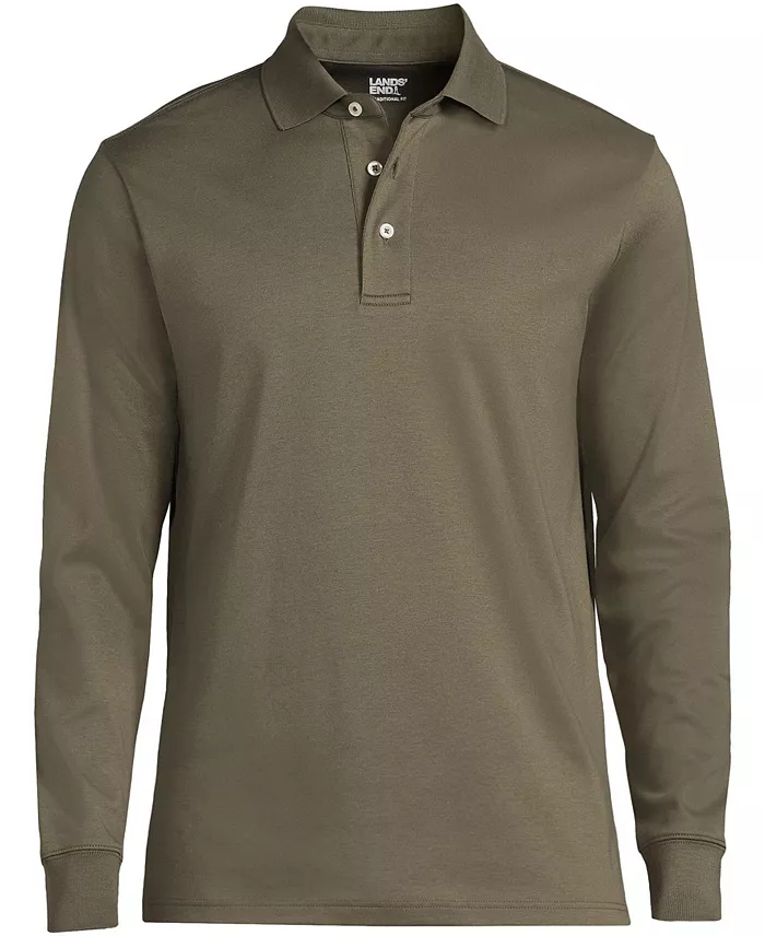 Men's Long Sleeve Cotton Supima Polo Shirt - thumbnail 3