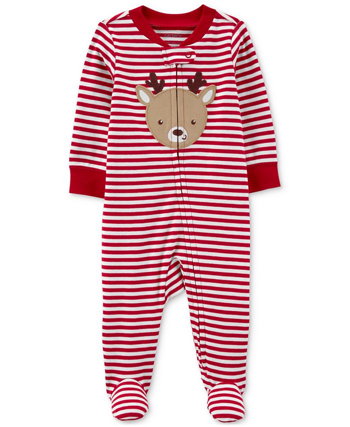 Carter's Baby Reindeer 2-Way-Zip Cotton Sleep & Play Footed Coverall ...