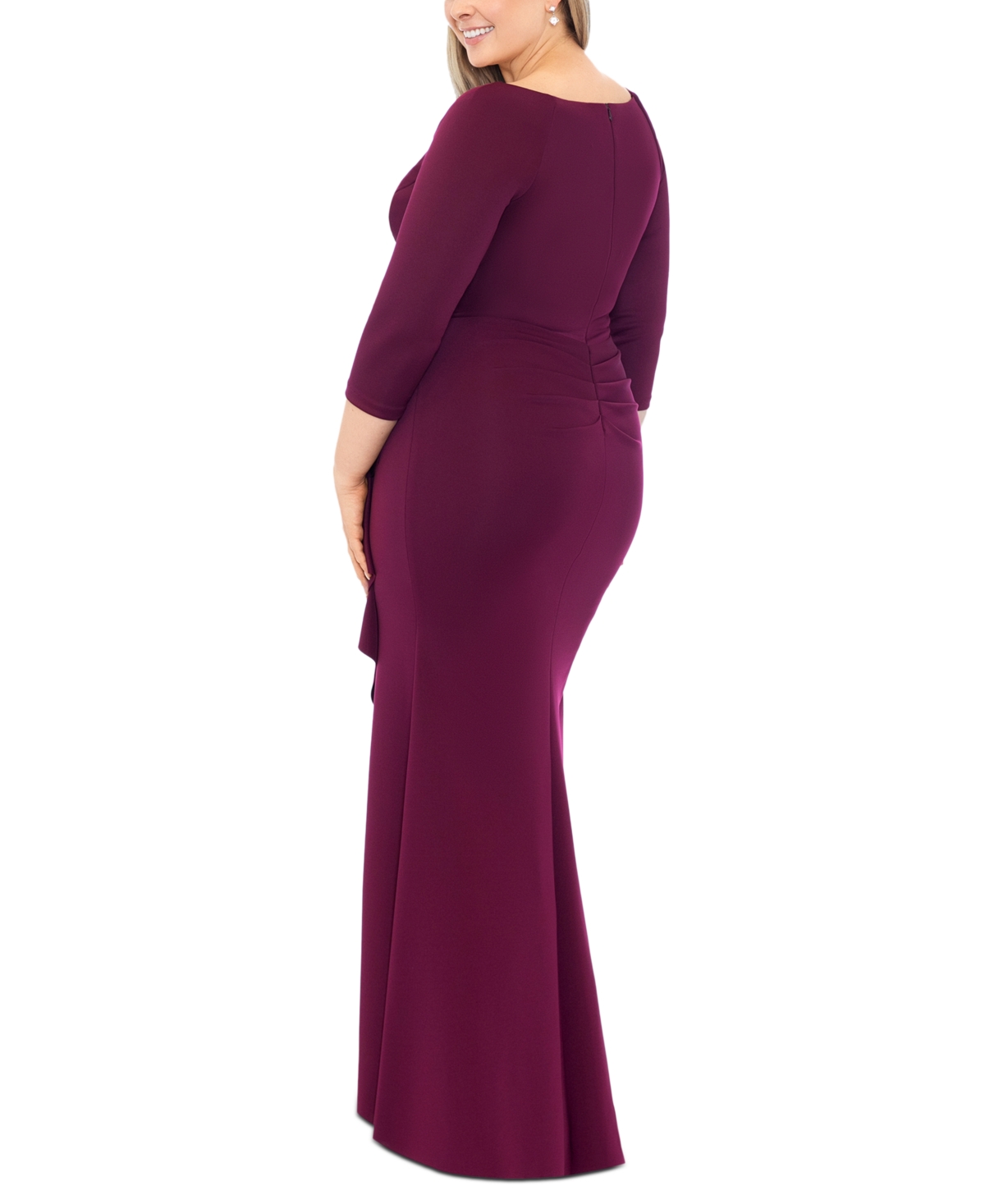 Xscape Plus Size Side-Ruffle Ruched Gown