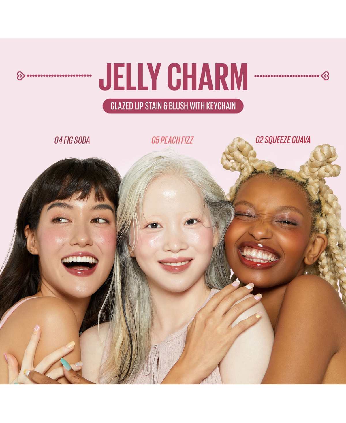 Kaja Jelly Charm Glazed Lip Stain & Blush With Keychain, oz.