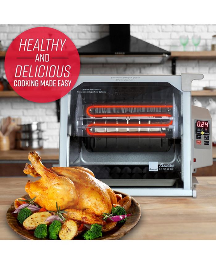 Ronco Digital Rotisserie Oven, Platinum Digital Design, Large Capacity (15lbs) Countertop Oven