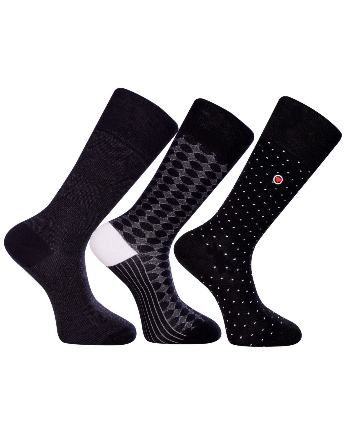 Men's Vegas Bundle Luxury Mid-Calf Dress Socks with Seamless Toe Design, Pack of 3 - Multi Color