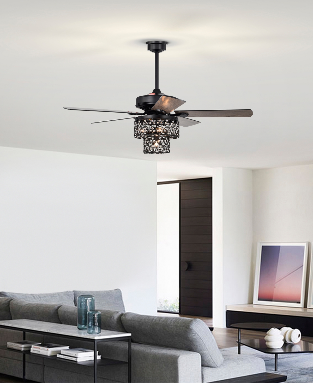 Home Accessories Hasna 52" 4-light Indoor Ceiling Fan With Light Kit And Remote In Matte Black
