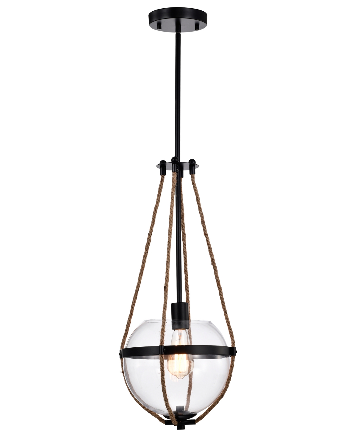 Home Accessories Medeia 11" 1-light Indoor Pendant Light With Light Kit In Matte Black