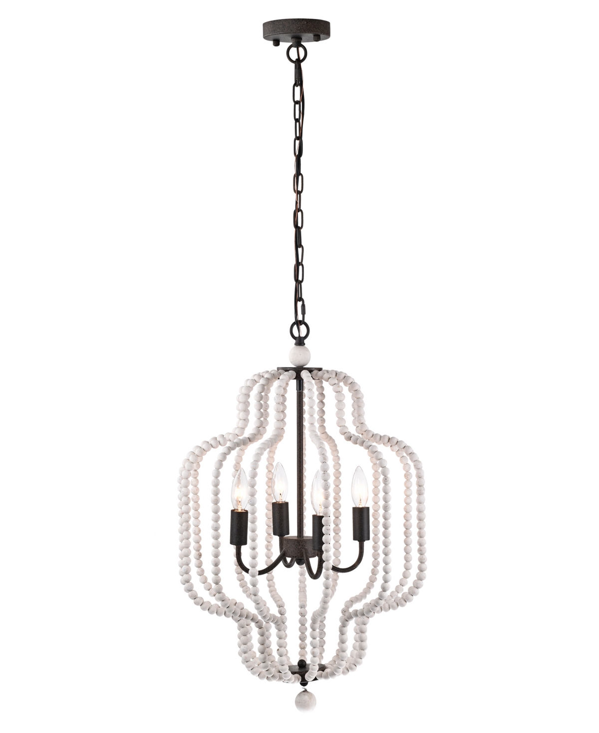 Home Accessories Sauxi 18" 4-light Indoor Chandelier With Light Kit In Weathered White And Rustic Black