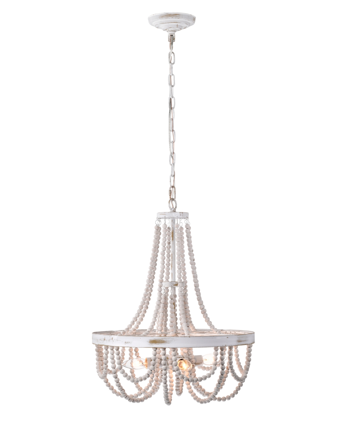 Home Accessories Valentinas 18" 4-light Indoor Chandelier With Light Kit In Brushed White