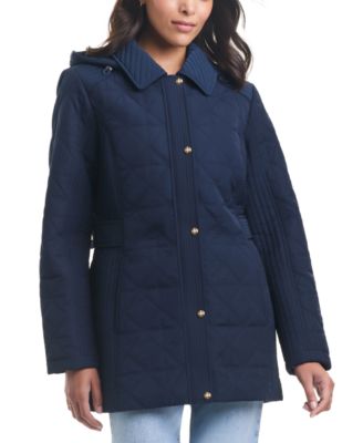 Jones New York Women s Petite Hooded Quilted Coat Macy s