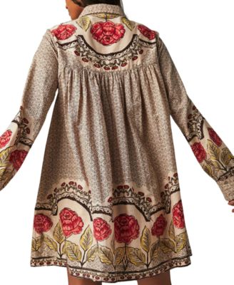 Women's Smell The Roses Printed Babydoll Mini Dress